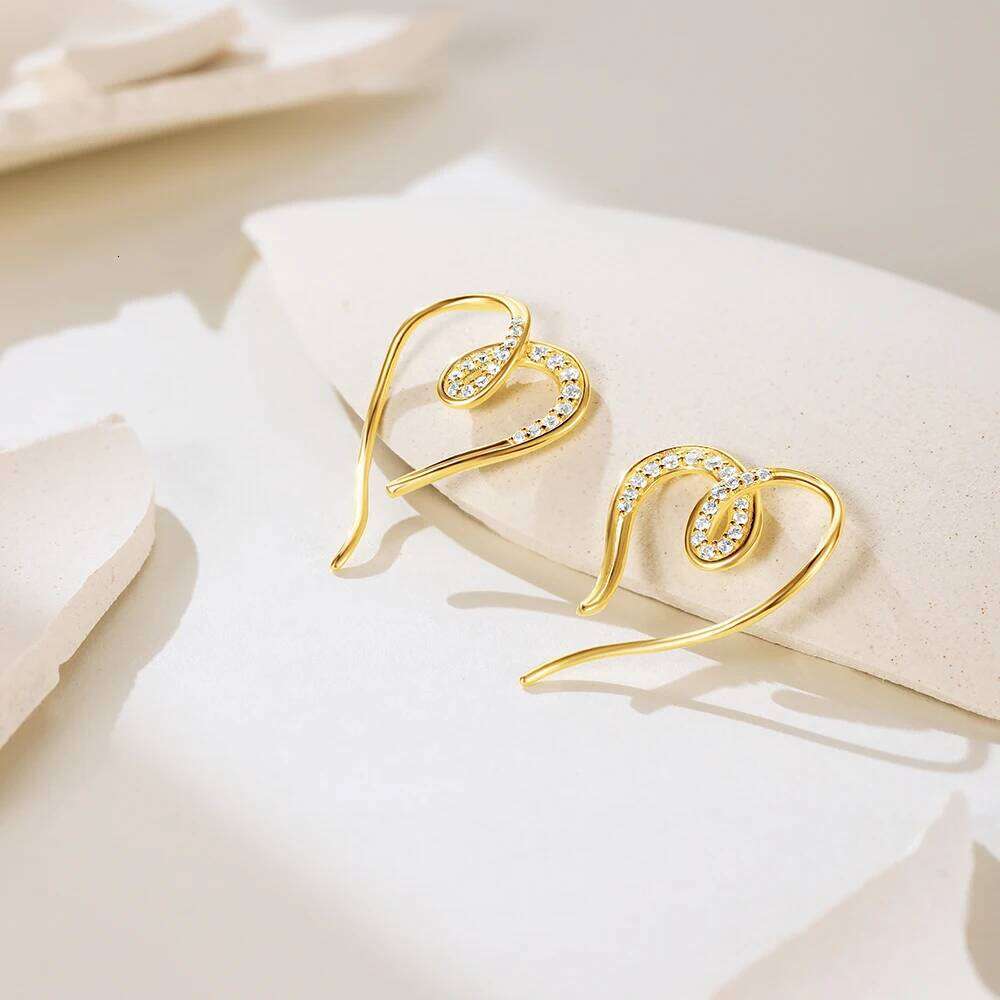 Aide 925 Sterling Silver Big Love Heart Zircon Stud Fashion Special Design Korean Earrings For Women Birthday Jewelry