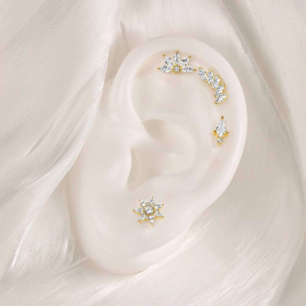 Aide Different Style Stud Earrings Tassels Earrin For Women 925 Sterling Silver DIY Punk Personality Puncture Ear Bone Jewel 1pc