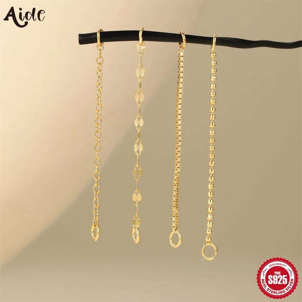Aide 925 Sterling Silver Fashion DIY Handmake Chain Charms Fit Hoops Piercing Ear Bone Studs Women Stud Earring Jewelry