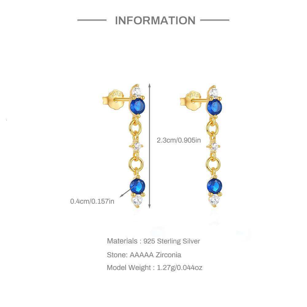 Aide 925 Sterling Silver Korea Style Fashion Cute Green Tassel Zircon Eardrop For Women Girls Party Earring Jewelry Gift