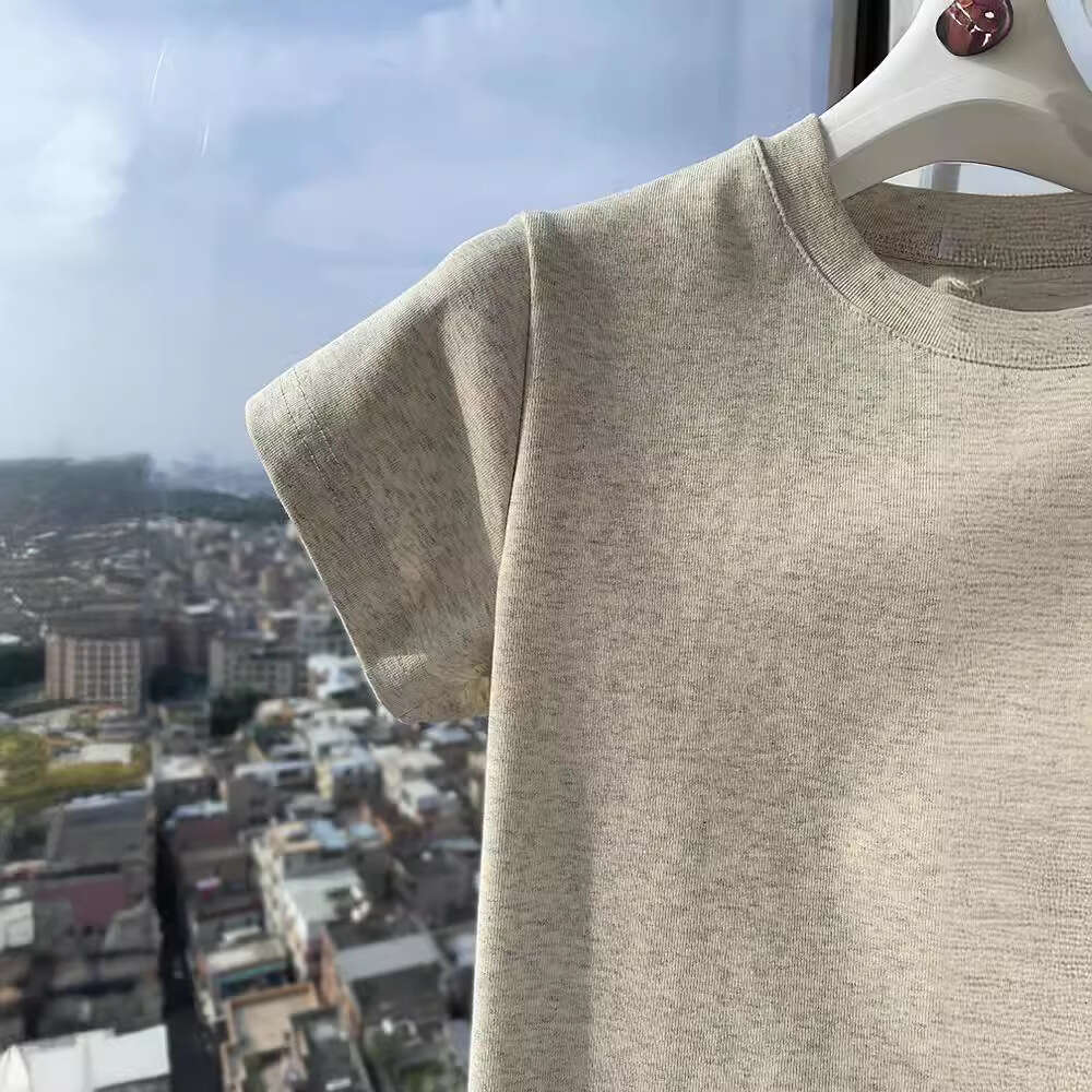 Basic Regular Shoulder Rayon Short Sleeve T-Shirt for Women 2026 Summer Slim Fit Tight Base Shirt Elegant Top Trendy