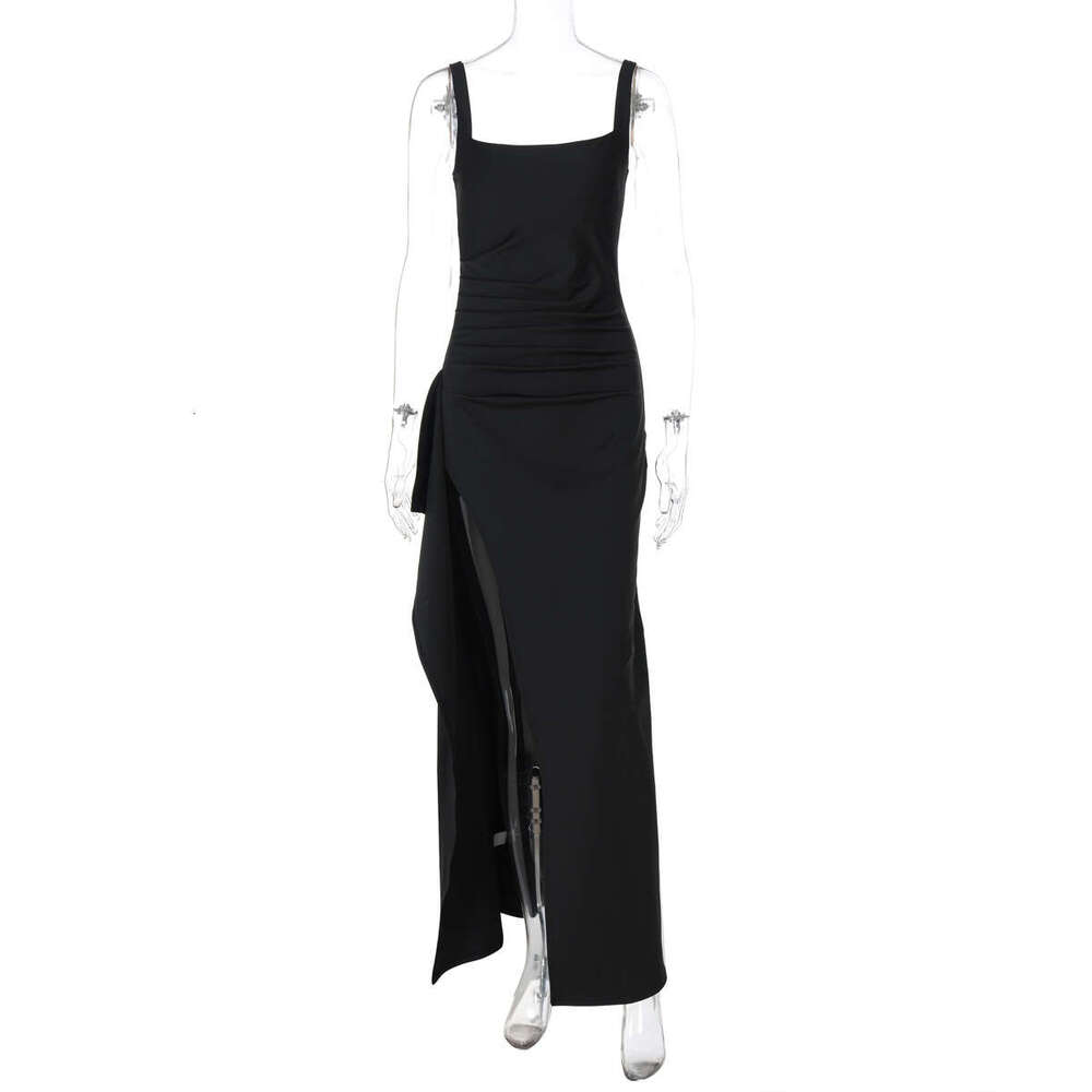 European and American INS Style Women's Evening Long 2026 Summer Fashion Sexy Strap Backless High Slit Dress