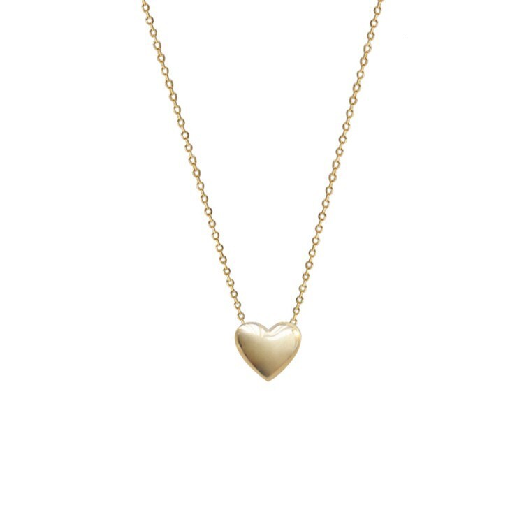 Luxury 925 Sterling Silver Plated 18K Gold Heart Necklace for Women Classic Heart-Shaped Pendant Clavicle Chain
