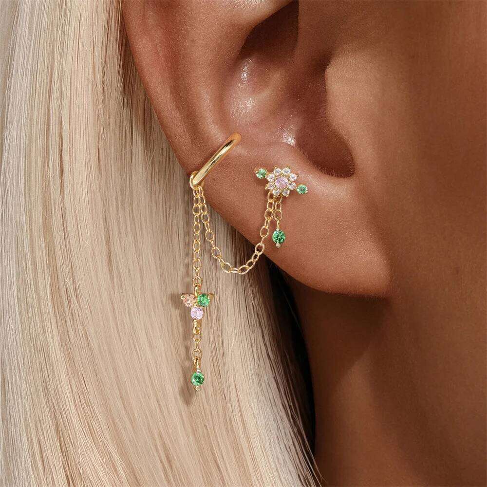 Aide S925 Sterling Silver Miniature Zircon Y2k Colors CZ Chains Charms Diy Jewelry Making Accessories Earring Necklace Bracelet