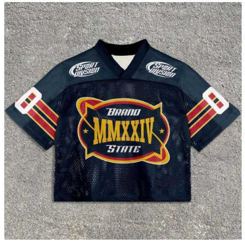 2026 Cross-Border Jersey European and American Foreign Trade New Casual V-Neck Short Sleeve Digital Print Pullover Men's T-Shirt