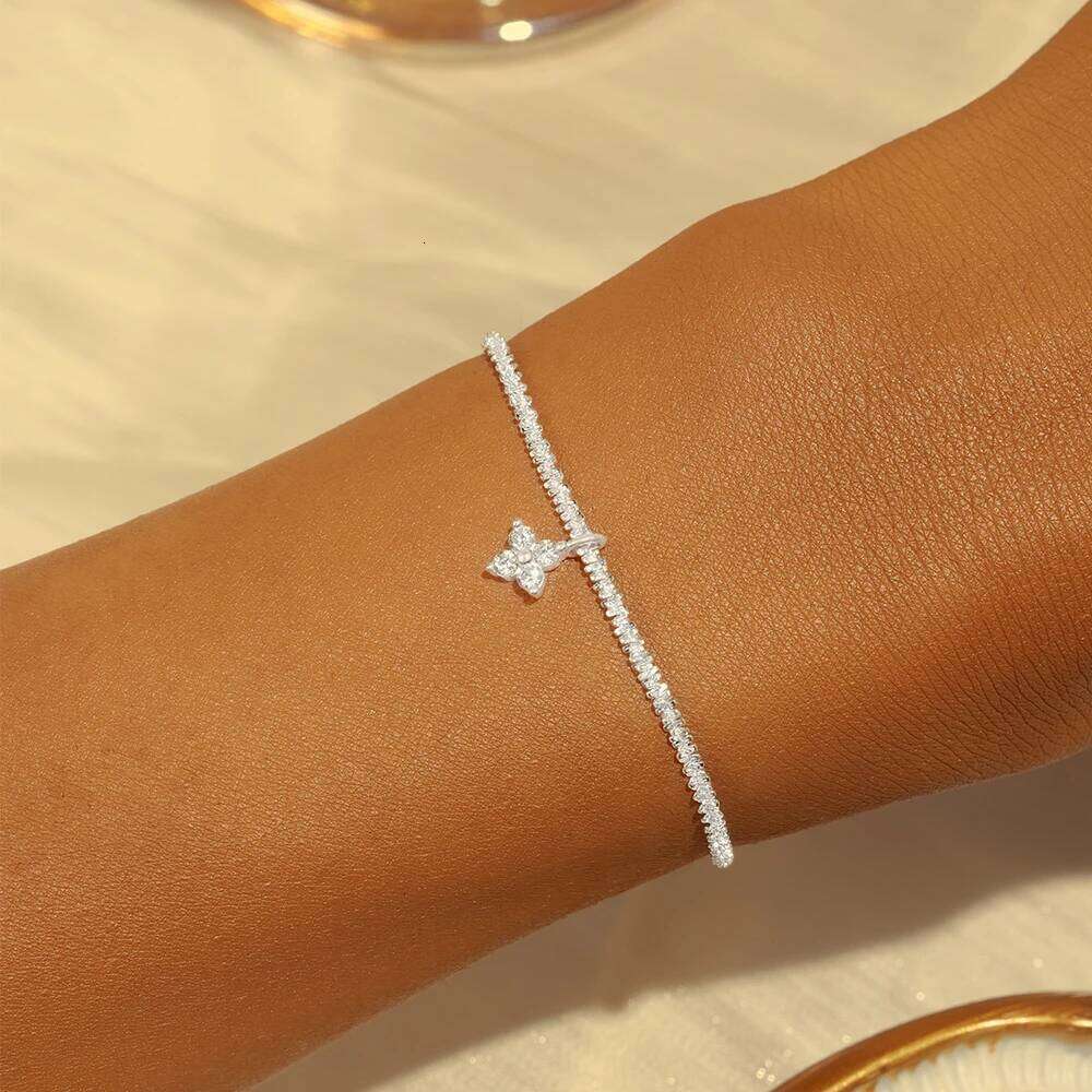 AIDE Real 925 Sterling Silver Sparkling Starry Sky for Women Shiny Lucky Zircon Bracelet Homme Wedding Party Jewelry