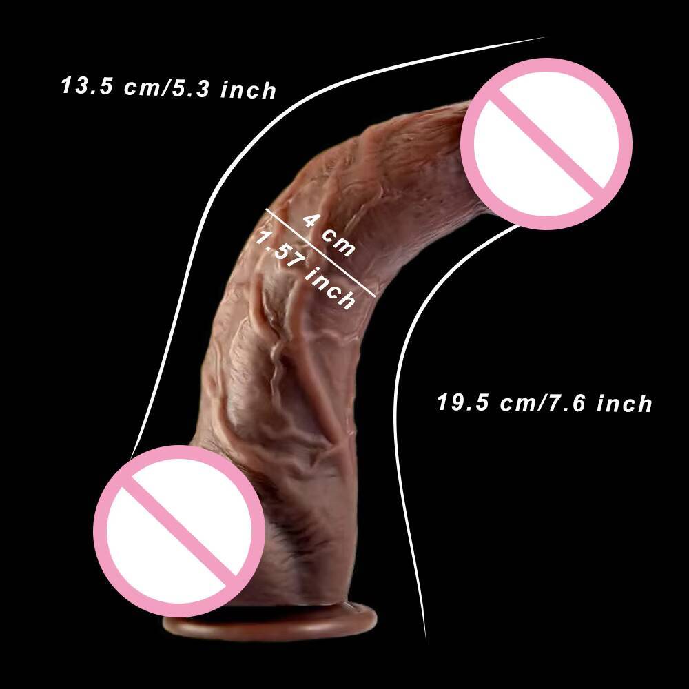 20 INCH Black Double-Layer Silicone Simulation Female Masturbation Dildo