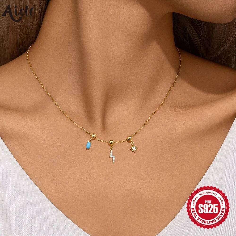 Aide 925 Sterling Silver DIY Pendant Necklace for Women Detachable Charms Clavicle Chain Party Accessories Jewelry 1pc