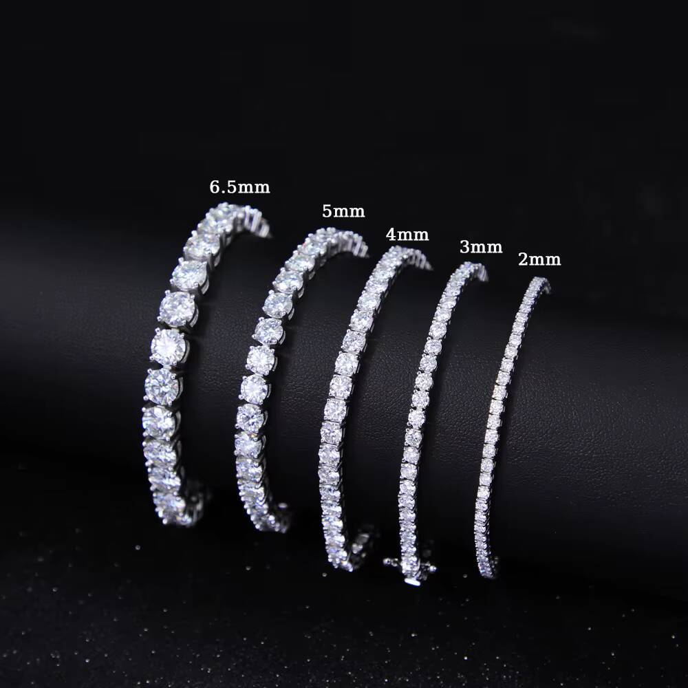 Lowest Price in Stock 925 Silver Men Women Hip Hop Bracelet VVS Diamond Moissanite Tennis Bracelet