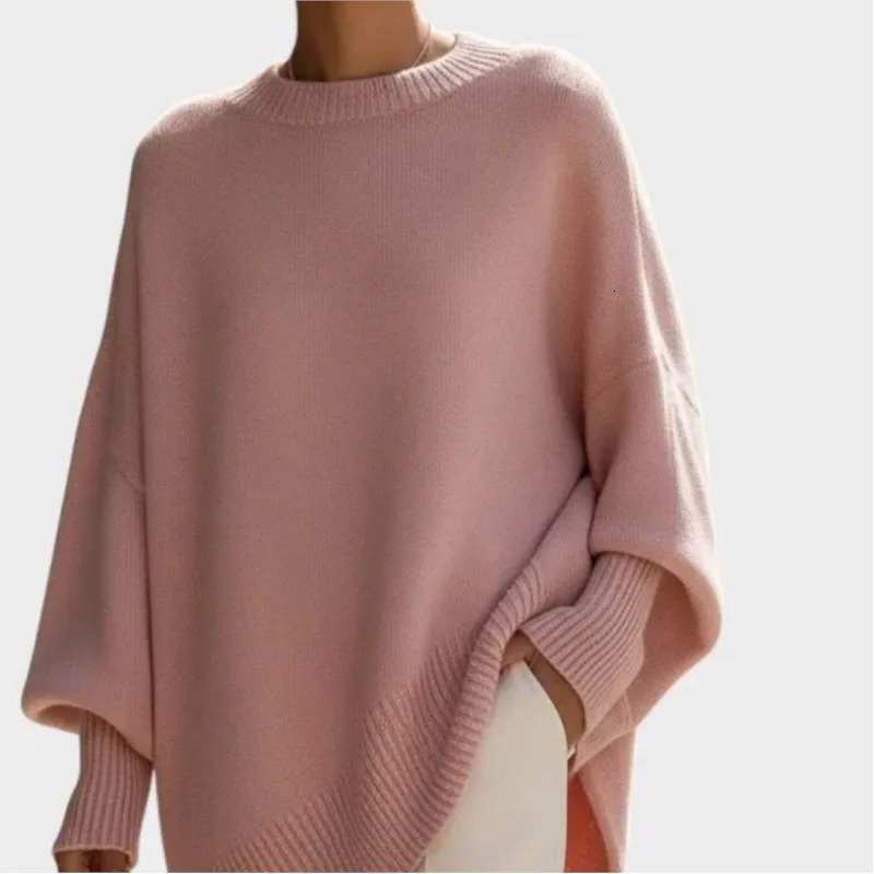 Ladies Batwing Sleeve Knitted Sweater Shoulder Casual Style Autumn Winter Outerwear Irregular Shaped Knitwear Coat 251231