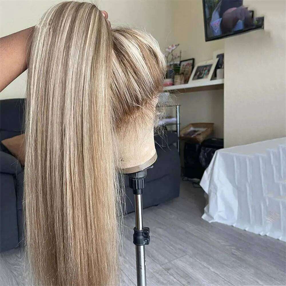 Soft Long Length Natural Straight Single Wig Woman Beautiful Streaks Ash Blonde Original Factory Cheap Wigs On Clearance Sale