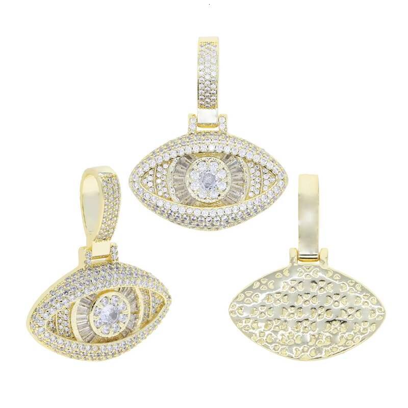 New Eye Cross Necklace with High-end Feel Paired with MoissaniteVVS Diamond Pendant for Mens Hip-hop Necklace