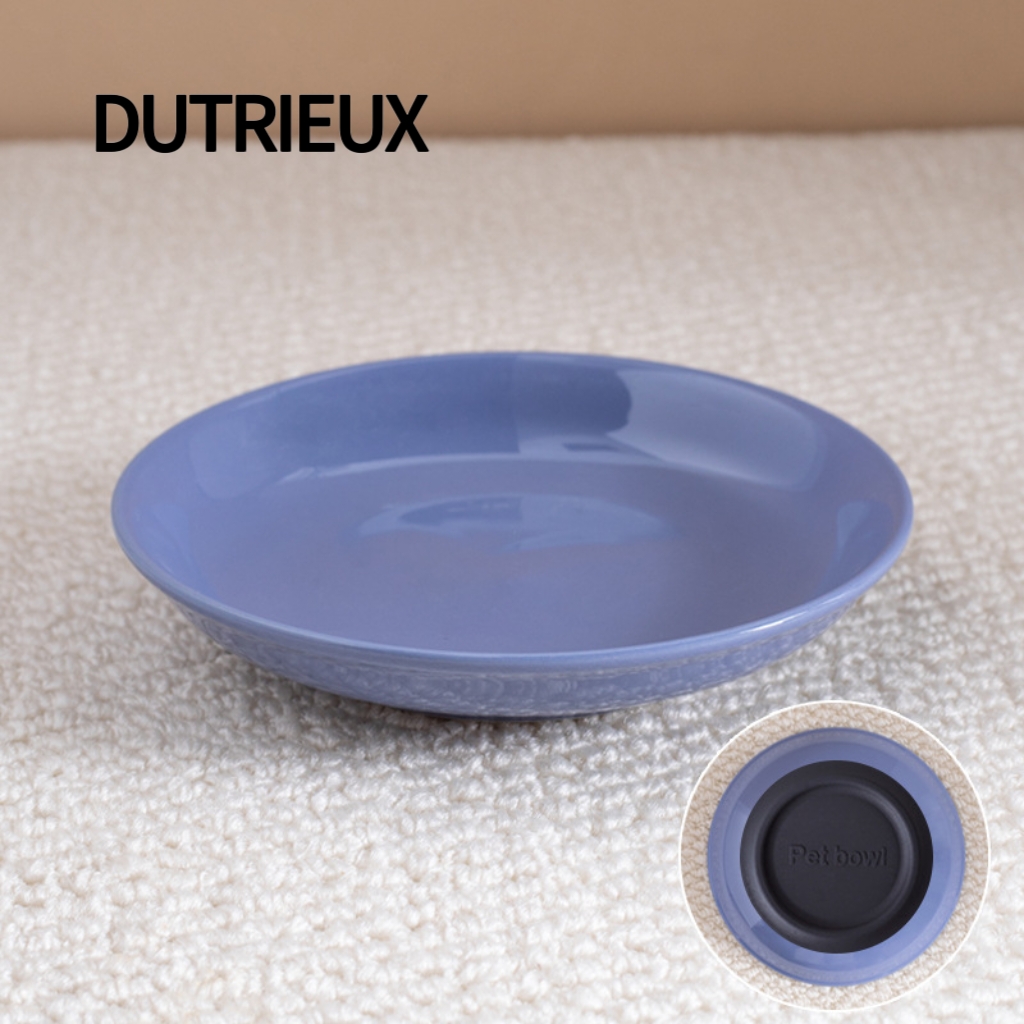 H2101 Cute Cat Paw Ceramic Food Bowl - Non-Slip Silicone Mat Fishbone Design