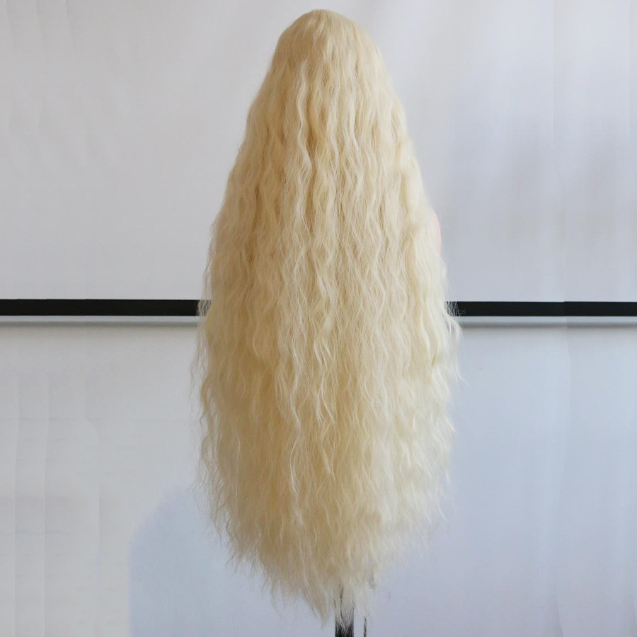 European American Style Wig Forest Themed Doll Long Curly Hair Export Grade Halloween Headpiece Golden Long Hair Headpiece