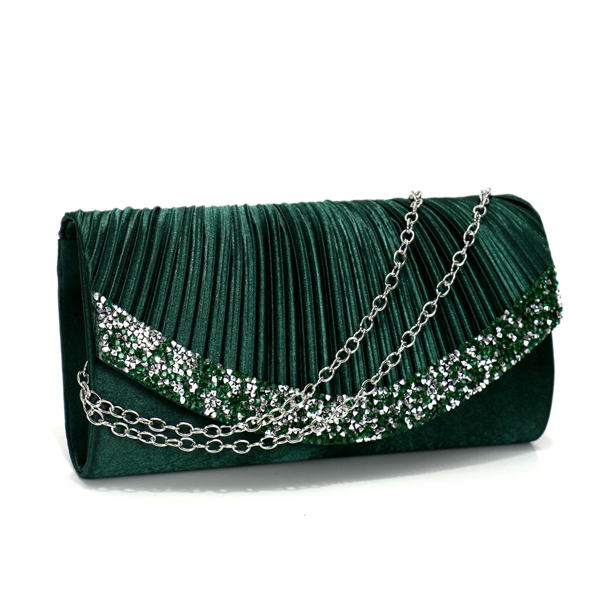 Shiny Evening Clutch Bags Envelope Rhinestones Satin Clutch Bags Shoulder Chain Party Wedding Cocktail Handbags 251231