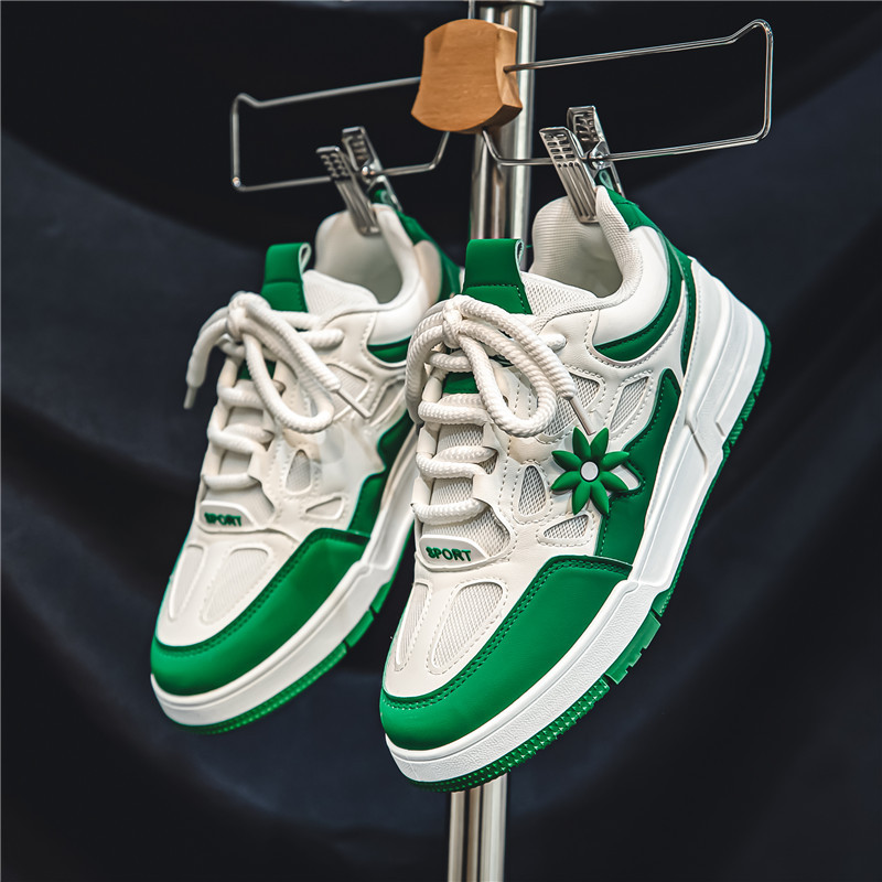 New Retro Color Block Casual Sneakers for Men Soft-Sole Board Shoes Size 39-44 Black Blue Green footwear