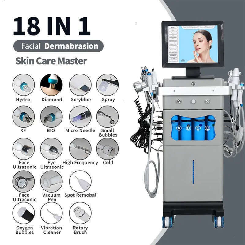 High Quality 18 In1 Dermabrasion Skin Rejuvenation Beauty Machine Skin Moisturizer Oxygen Jet Aqua Peel Facial Deep Cleaning Tightening Acne Removal Machine