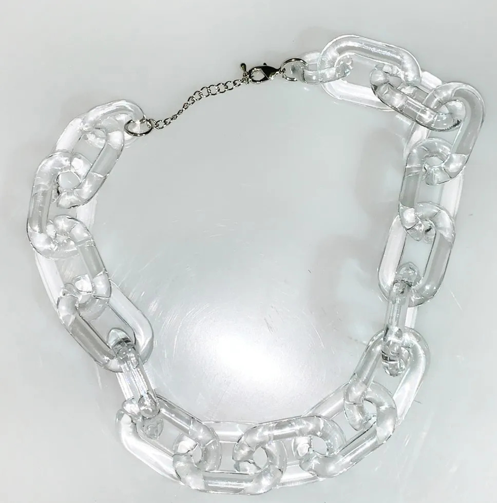 FishSheep Rock Punk Big Clear Acrylic Chain Chunky Choker Necklace Statement Resin Long Chain Pendant Necklace Women Jewelry 251230