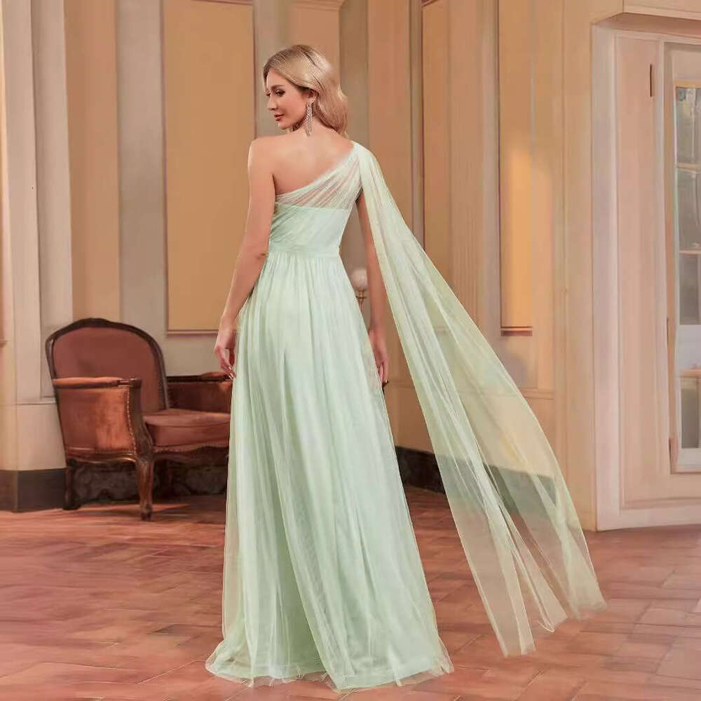 New Style Floor Length Sleeve Appliqu Chiffon Long Dress Mermaid Bridesmaid Banquet Evening Gown Women S Luxury Clothing