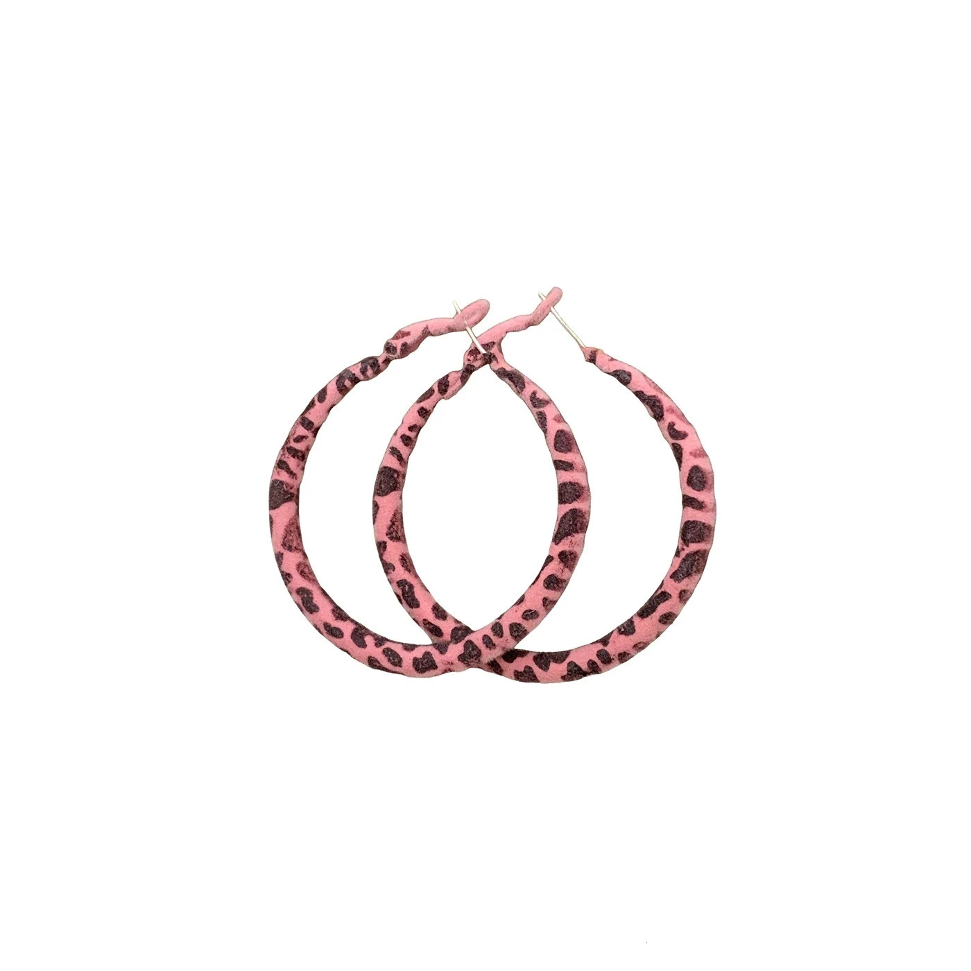 Trendy Y2K Charms Pink Plush Leopard Hoop Earrings For Women Korean Fashion Aesthetic Harajuku Sexy Accessories Jewelry Gift 251230