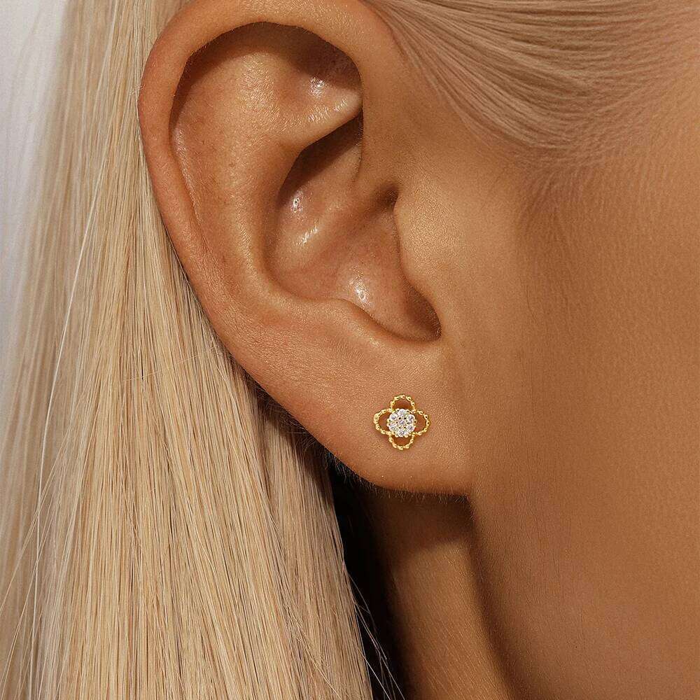Aide 925 Sterling Silver Ear Studs Zirconia Minimalist Small Stud For Women Fashion Opal Earrings Fine Jewelry Gifts