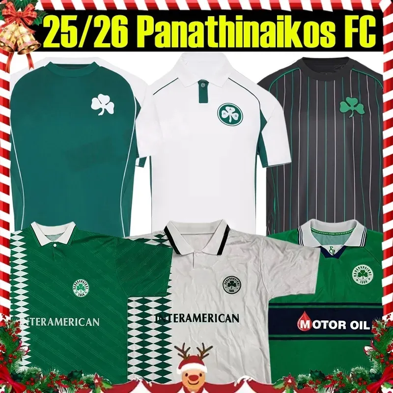 25/26 Panathinaikos FC Soccer Jerseys TETE SWIDERSKI PELLISTRI ZAROURY JEREMEJEFF DJURICIC BAKASETAS SIOPIS Fans Version 2025 2026 Home Away Men Football Shirts