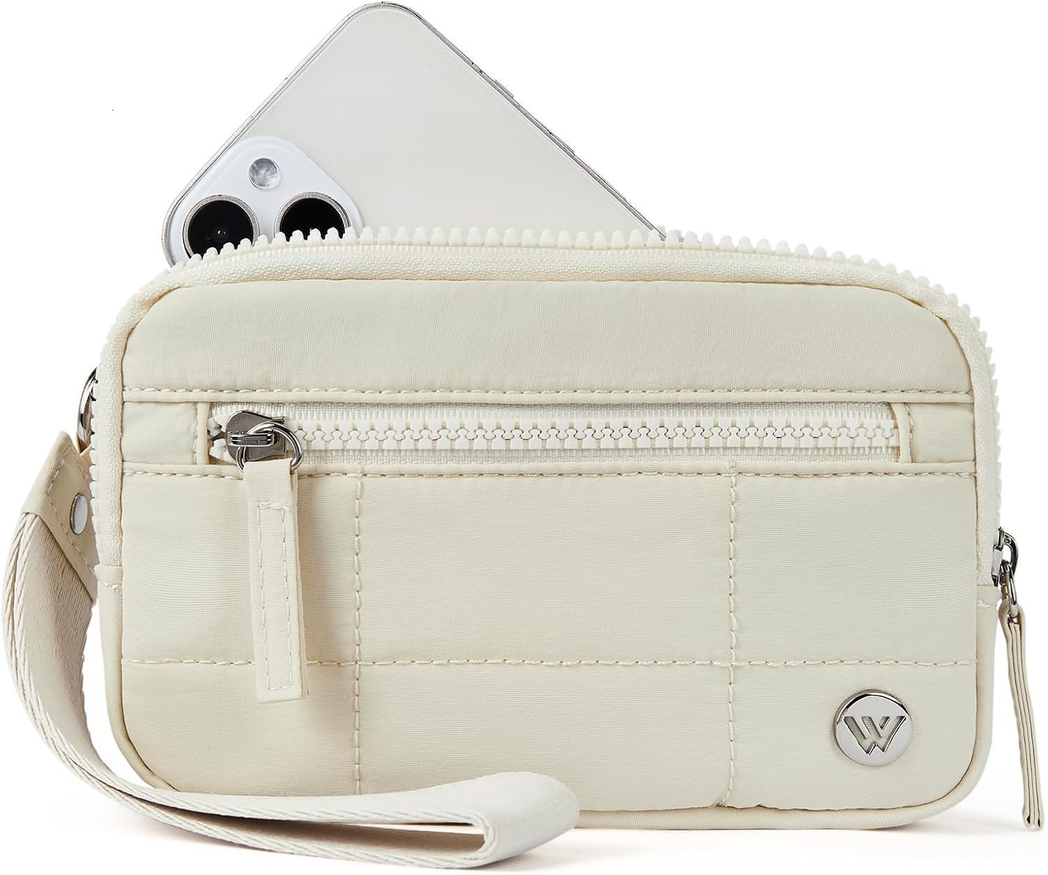 In Stock New Wristlet Wallet Large Capacity Wrinkled Checkered Phone Clutch Transparent PVC Window Women's Coin Purse