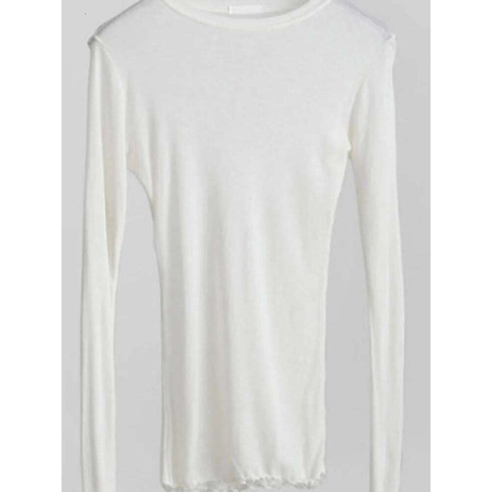 High Quality Plain T Shirt Women Cotton Elastic Basic T-shirts Female Casual Tops Long Sleeve Sexy Thin T-shirt see through