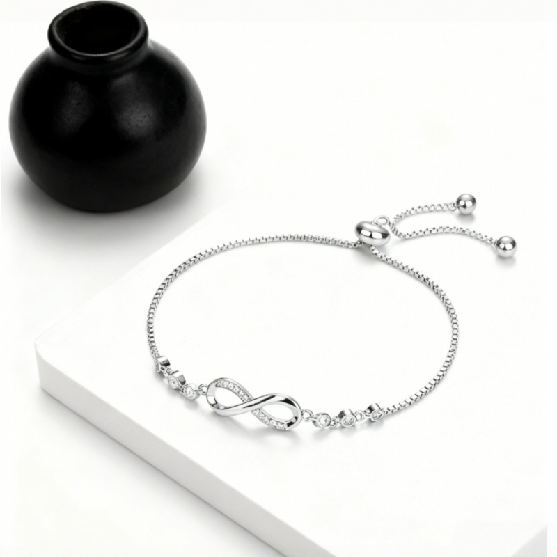Valentine's Day Hot Sale Infinity Bracelet 3-Tone Shiny Crystal Jewelry Bestseller