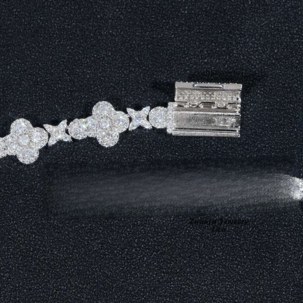 Arrivals New model 2024 Tennis Necklace Moissanite Diamond 925 Sterling Silver 10mm Cross Star Men and women Cuban Link Chain