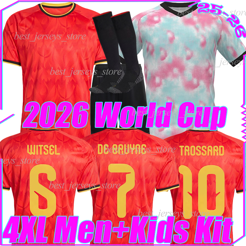 4XL Belgium soccer jerseys 2026 World Cup DE BRUYNE DOKU TROSSARD OPENDA FOFANA RASKIN DE CUYPER MEUNIER THEATE BATSHUAYI men kids kits socks sets football shirts