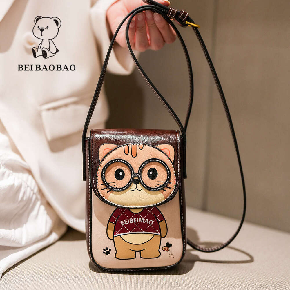 Beibao Source Factory New Versatile Stylish Phone Cartoon Color-Block Small Simple Shoulder Crossbody Bag