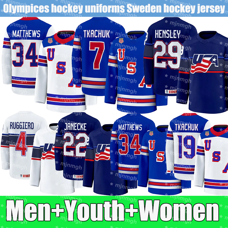 team usa hockey jersey 2026 Olympices hockey jersey #34 AustonS MatthewsS #43 Quinn Hughes Jack Eichel Charlie McAvoy JT Miller Matthew Tkachuk Cole Caufield jerseys