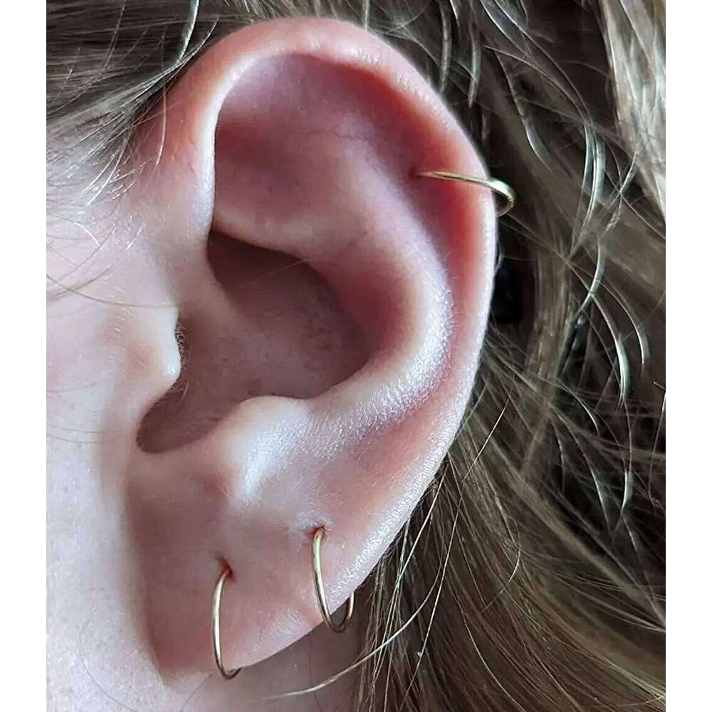 Aide 1piece 925 Sterling Silver Piercing Hoop For Women Men 6/7/8/9/10mm Clicker Earring Nose Rings Lip Ring Jewelry