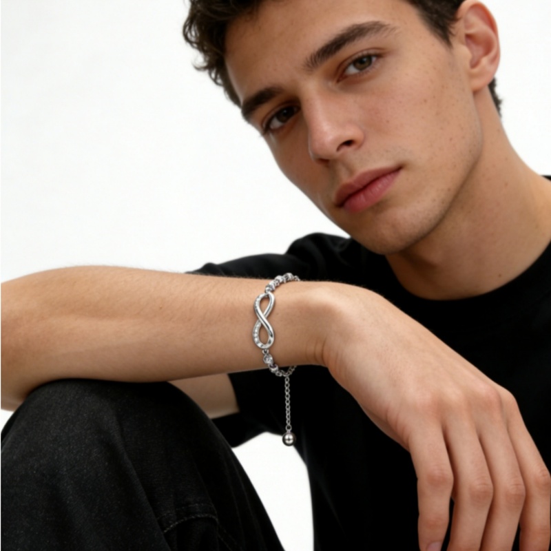 Valentine's Day Hot Sale Infinity Bracelet 3-Tone Shiny Crystal Jewelry Bestseller