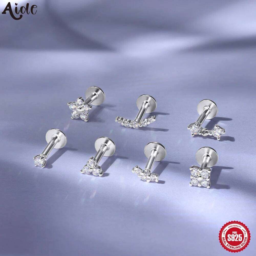 Aide 925 Sterling Silver Lab Grown Diamond Earrings for Women Simple Design Prong Diamonds Wedding Anniversary Gifts Jewelry