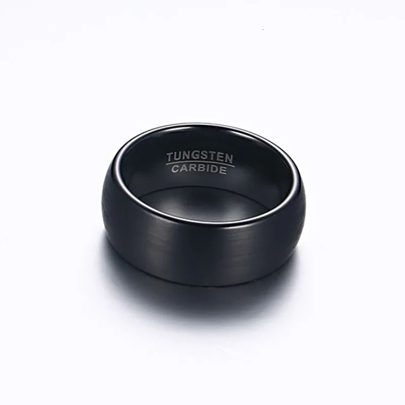Vnox 8mm Tungsten Carbide Wedding Band Ring for Men Black Color Not Ccratch 251230