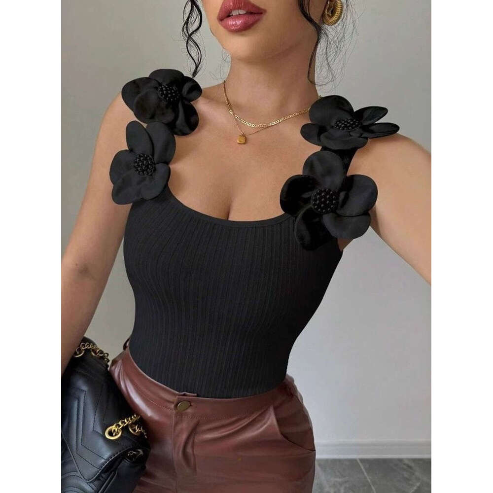 2026 New European and American Cross-Border Three-Dimensional Flower Elegant Spring Summer Knitted Vest