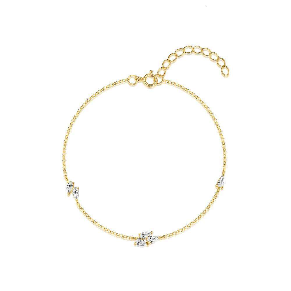 Aide 925 Sterling Silver Natural Freshwater White Pearl Rice Shape Bracelet Simple Zircon Asymmetric For Women Girl Jewelry Gift