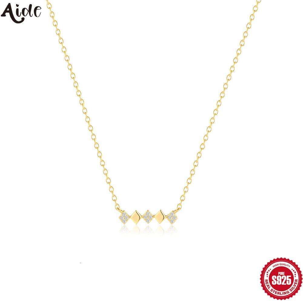 Aide 925 Sterling Silver Minimalista New Design CZ Pendant Necklaces For Women Simple Gift Choker Necks Jewelry Valentine's Day