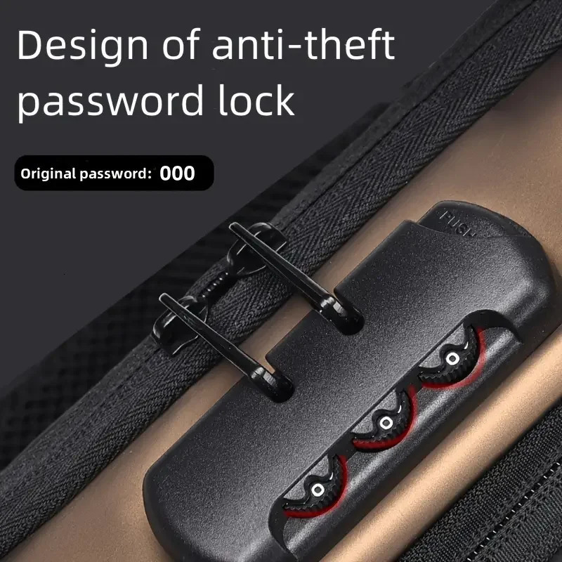 MenS Anti-Theft Password Lock Chest BagDurable Oxford Fabric Adjustable Shoulder Strap Crossbody Style with Secure Lock 251230