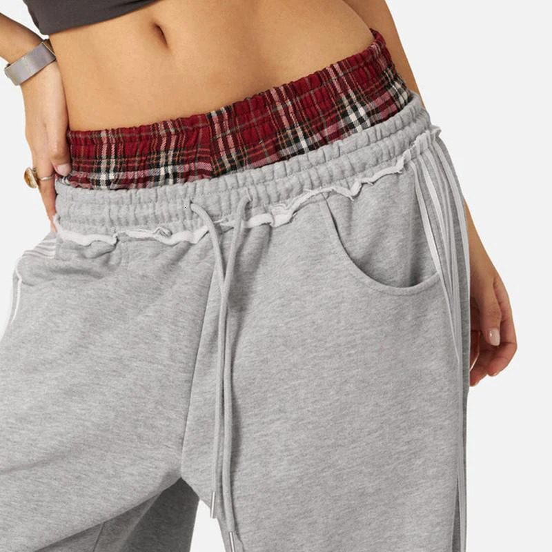 American Retro College Style Loose Fit Two-Piece Set with Double Waist Head Fake Bathroom Pants for Sports Leisure 2026 Fashion 251231