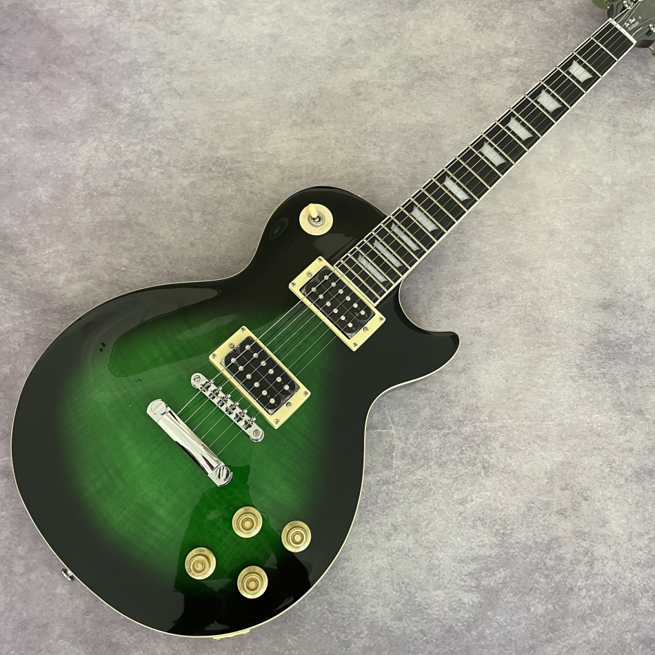 Hot!!1959 Slash Anaconda Burst Flame Maple Top Green Electric Guitar Dark Brown Mahogany Body, Tuilp Tuners, #2025072