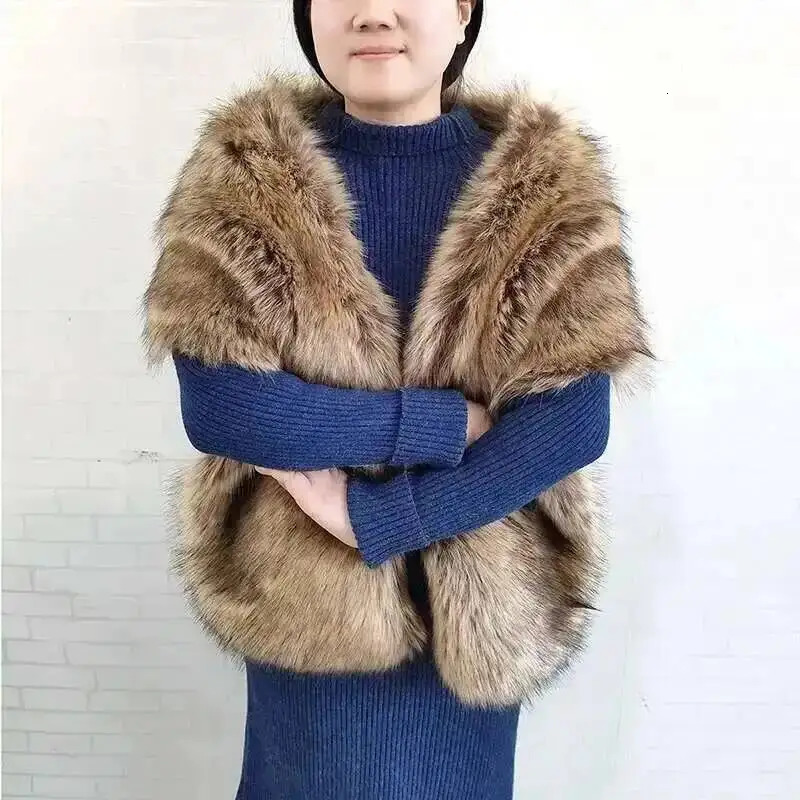 Winter Faux Fur Shawl Large Fluffy Scarf Neck Warmer Women Furry Collar Wedding Bridal Formal Evening Party Shrug Accessories 251225