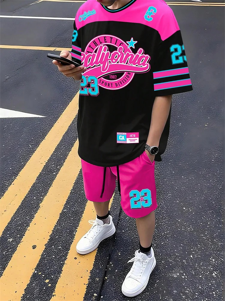 Summer Mens Set Size 23 Digital Print Street Casual Fashion Breathable And Comfortable Outdoor Sports 251230