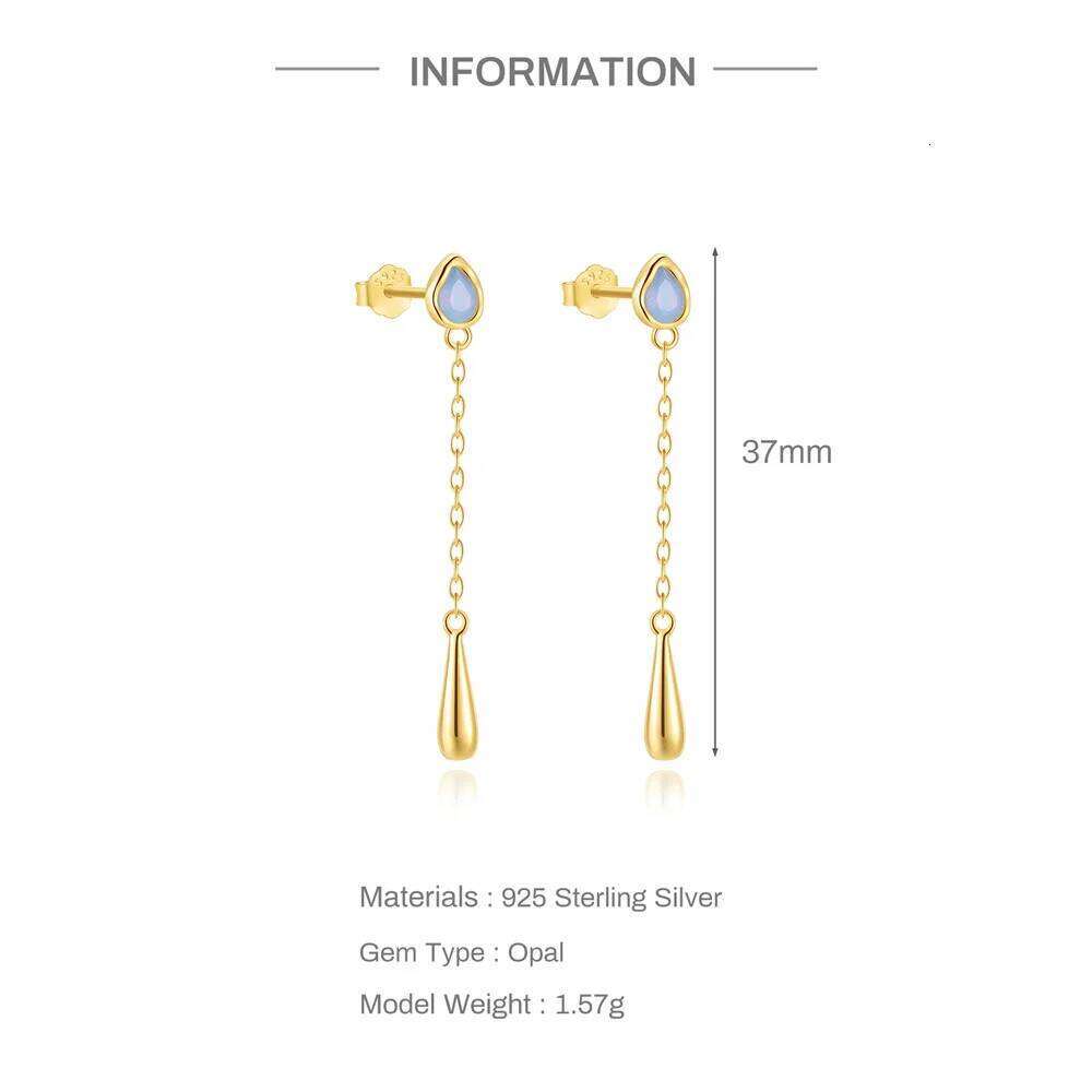 Aide 925 Sterling Silver Water Drop Cubic Zirconia Stud Earring for Women Luxury CZ Drangles Earrings Wedding Party Fine Jewelry