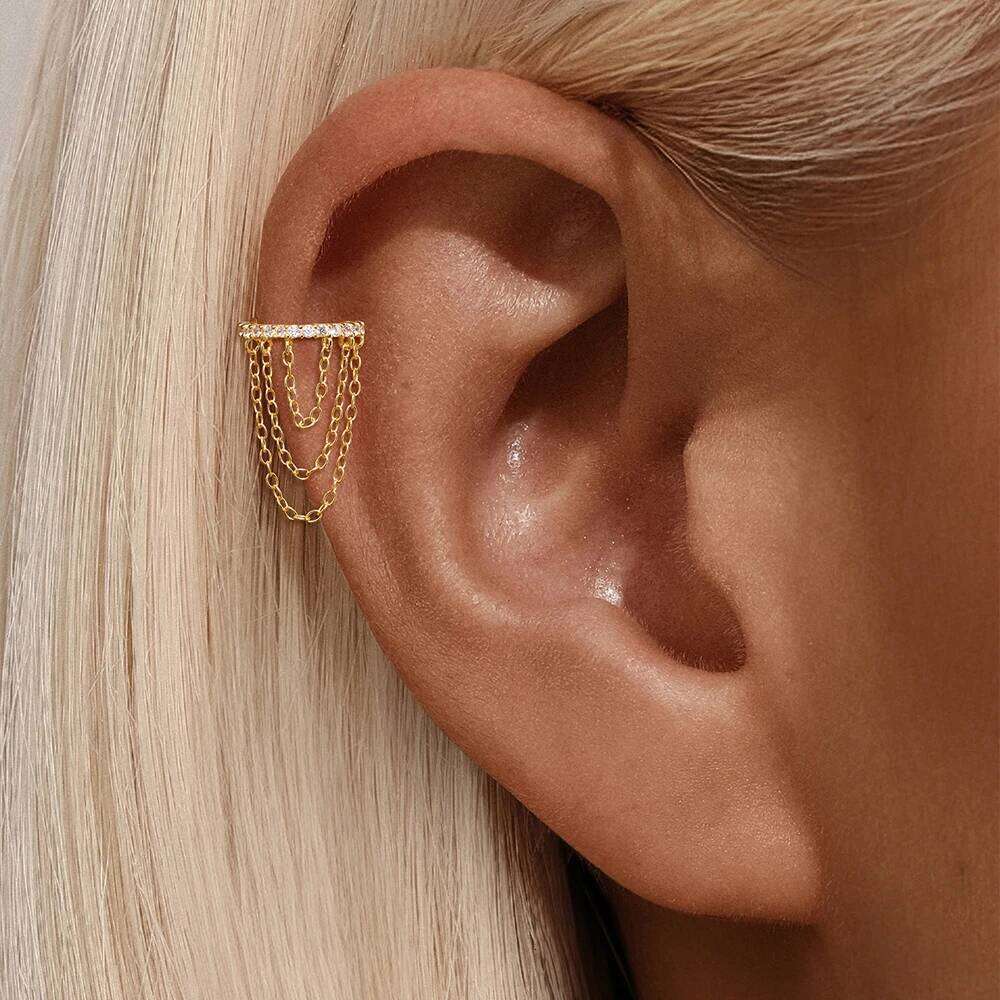 Aide Single 1pc 925 Sterling Silver Piercing Earrings Star Cubic Zirconia Pendant Stud Jewel for Women Wedding Party Bride Gifts