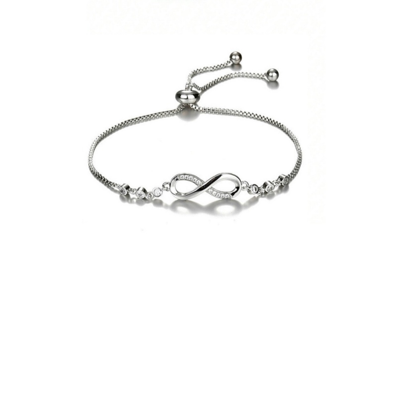 Valentine's Day Hot Sale Infinity Bracelet 3-Tone Shiny Crystal Jewelry Bestseller