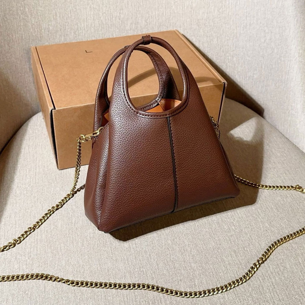 Luxury Designer Bag 19 Basket Handbag Brown Mini Tote Bag Bucket Bag Mini Crossbody Shoulder Bag Fashionable Korean-Style Genuine Leather Shopping Tote