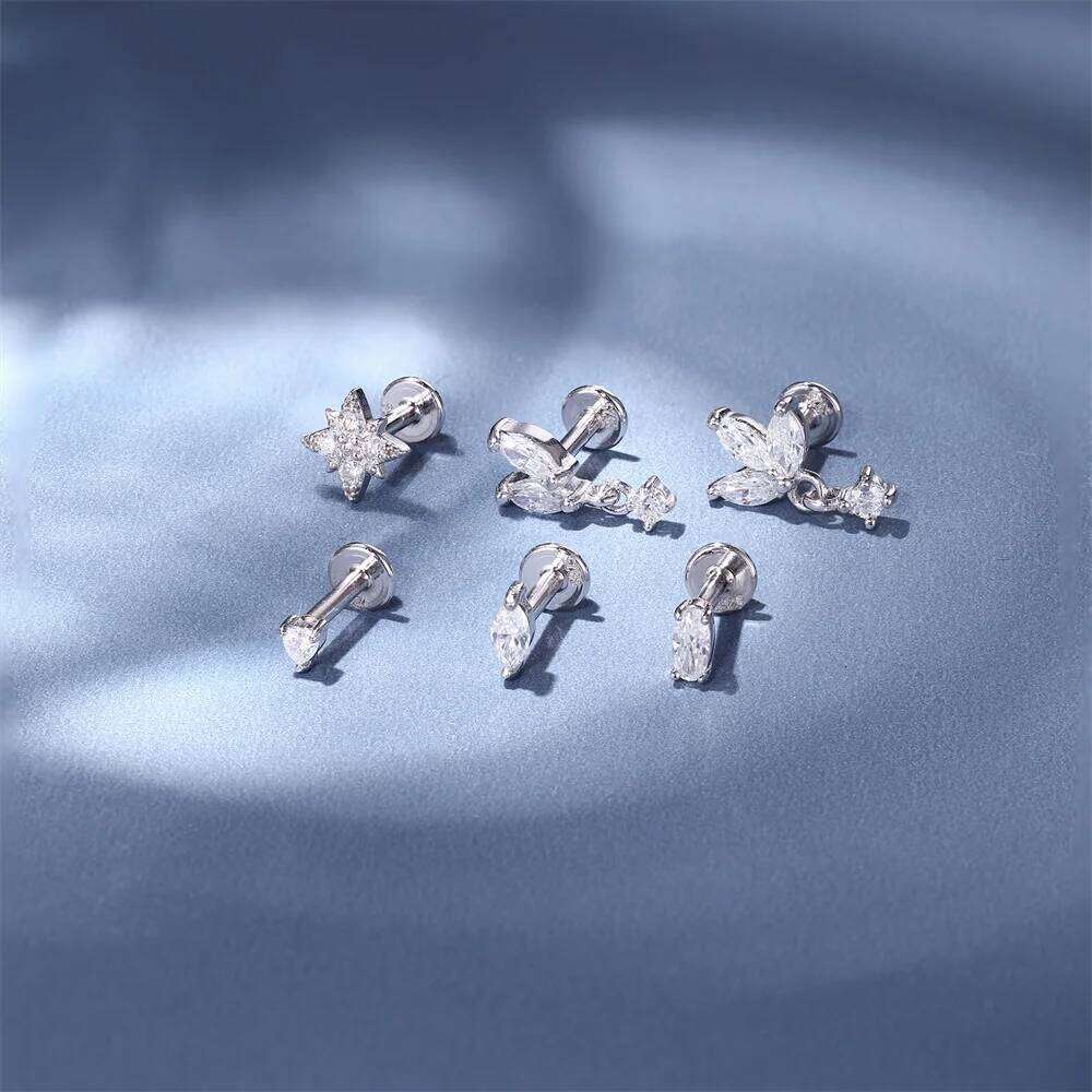 Aide 6/7/8/9mm 1pc Sparkling Moissanite 925 Sterling Silver Classic Shining Circle Hoop Earrings For Women Fine Jewelry